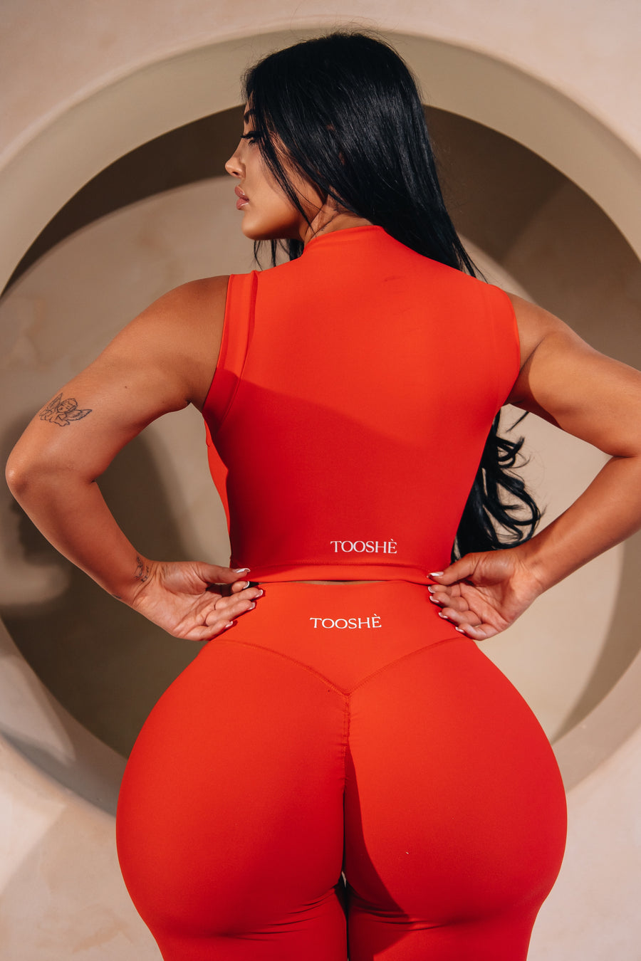Red Raw Edge Shirt, back view